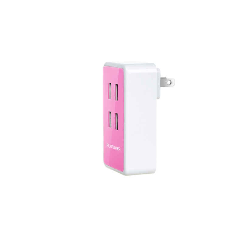 5V4A  Multi-port USB charger pink