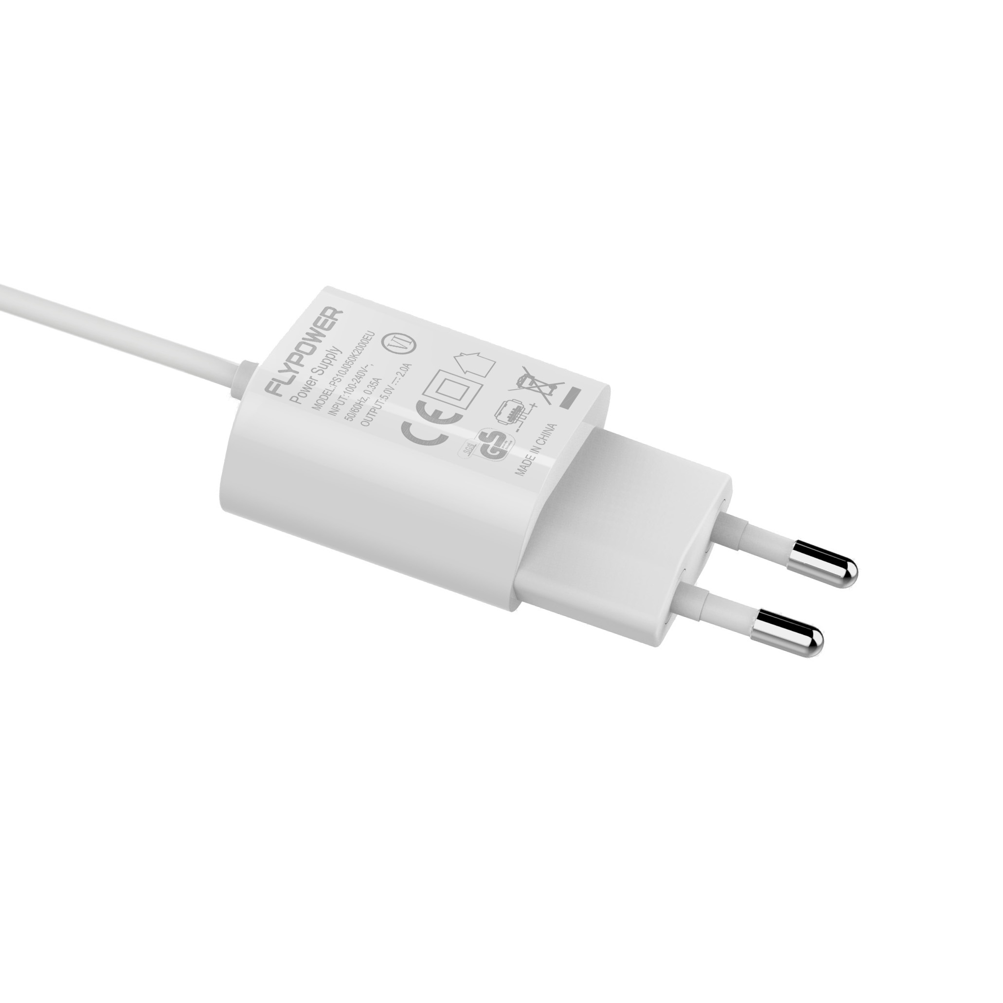 5V2.1A CE power adapter(with line) white