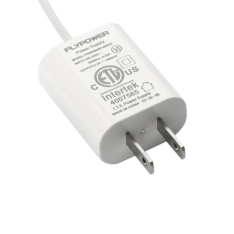 12V0.5A UL power adapter(with line) white